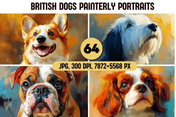 Download British Dogs Painterly Portraits - Portraits Collection